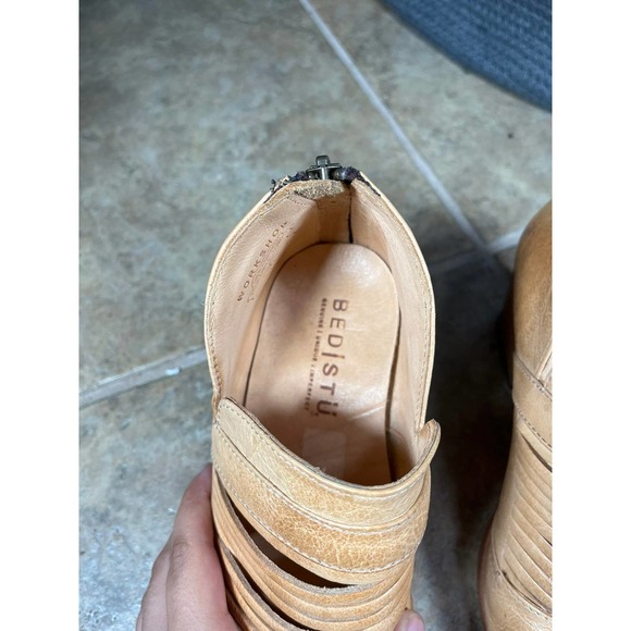 Bed Stu Tan Ankle Boots with Distressed Leather - Picture 4 of 9